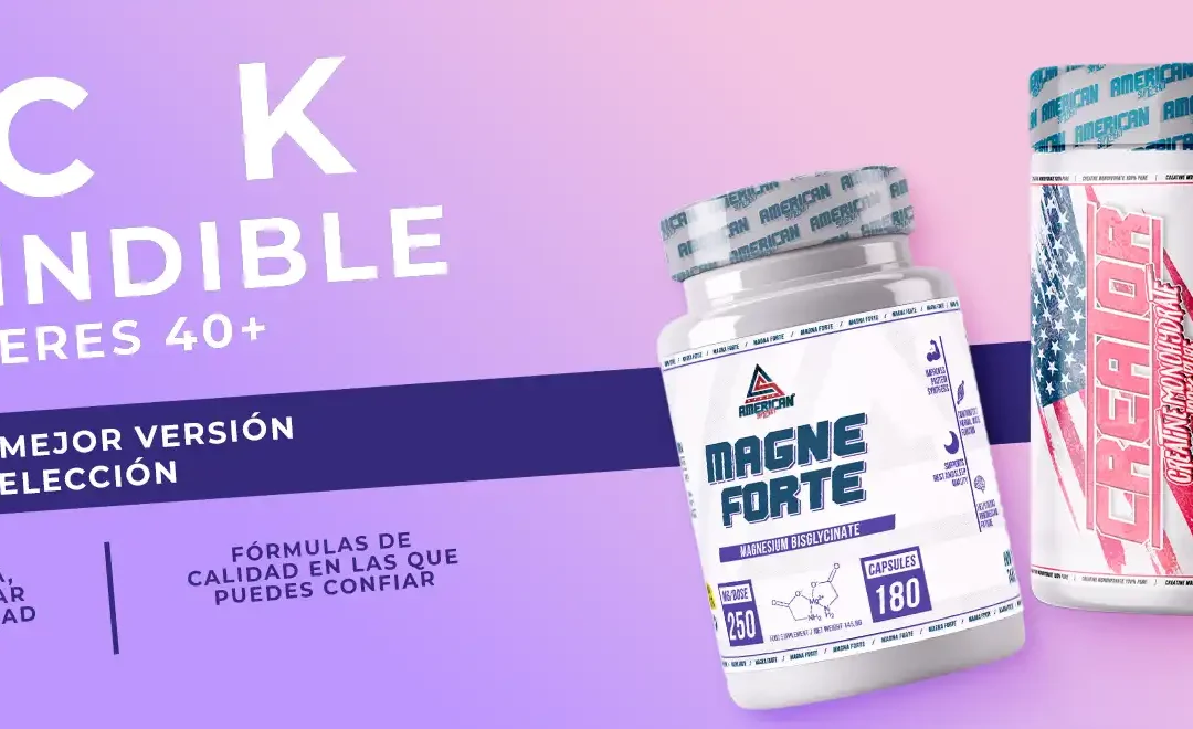 Pack Imprescindible Mujer 40+ American Suplement - Magne Forte, Creatina y Omega 3 para energía y bienestar